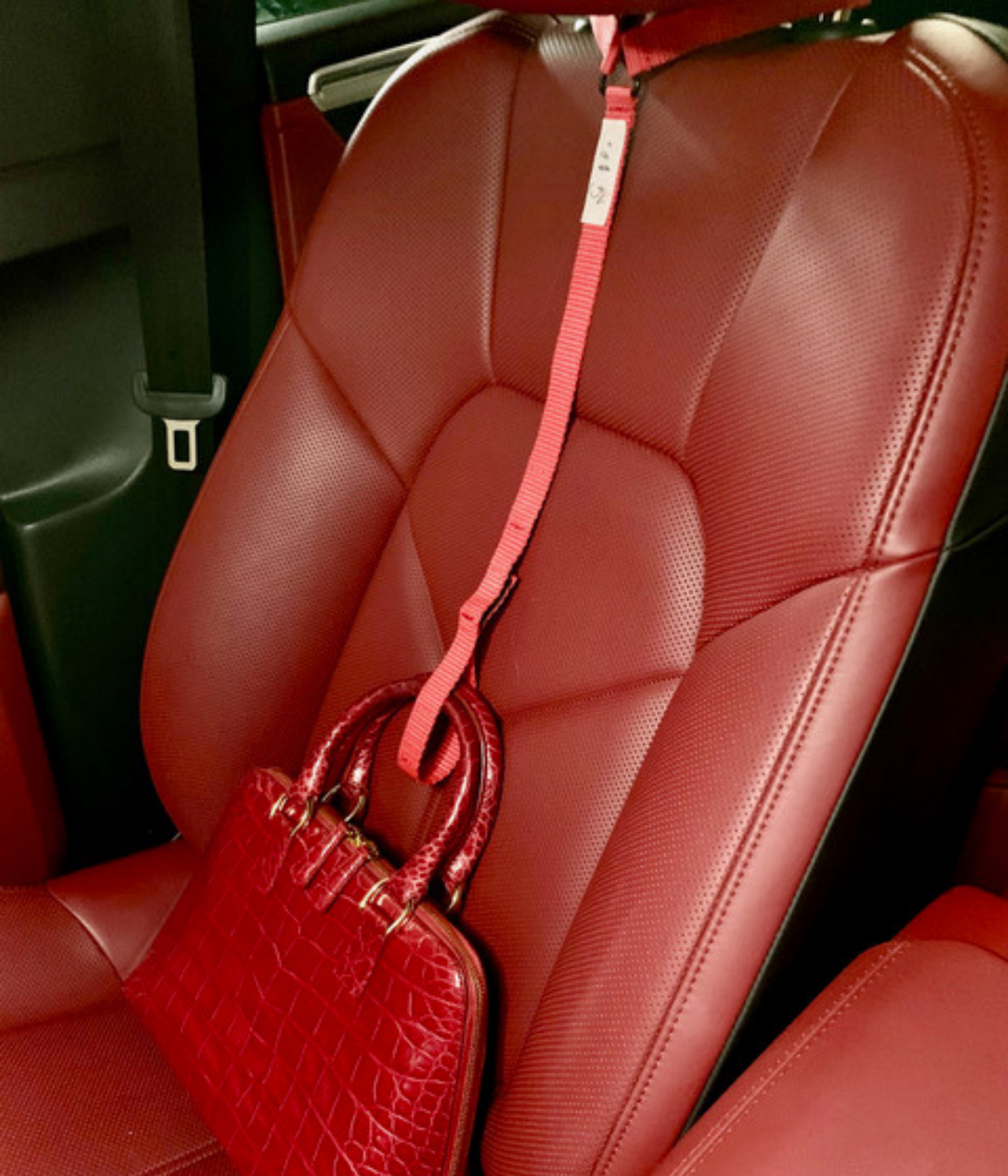 a Strap For That™ patent-pending Red Handbag Halter