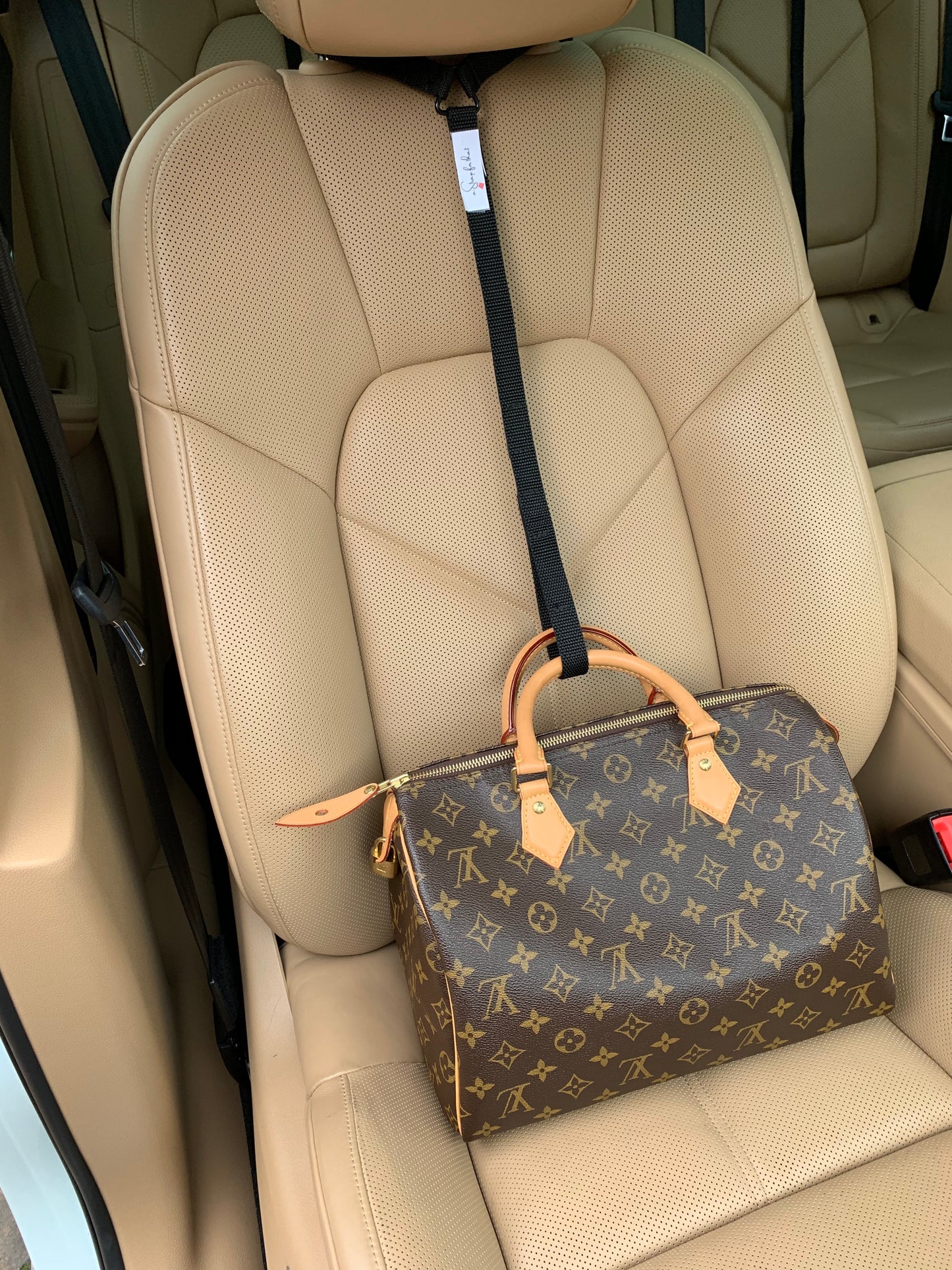 a Strap For That™  Black Save On 4 Pack passenger seat bag securing strap