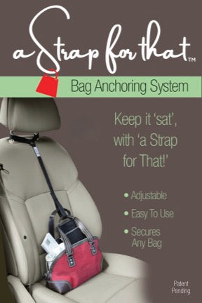 a Strap for that™   Green patent pending passenger seat bag securing strap