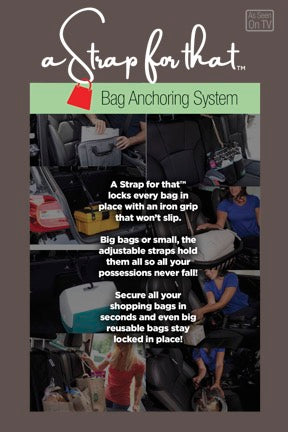 a Strap For That™   Save More 3 Pack  Black passenger seat bag securing strap