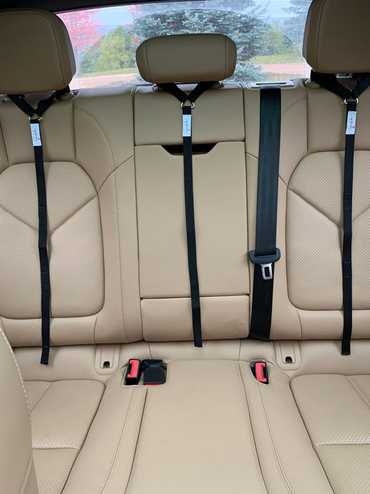 a Strap For That™  Black Save On 4 Pack passenger seat bag securing strap